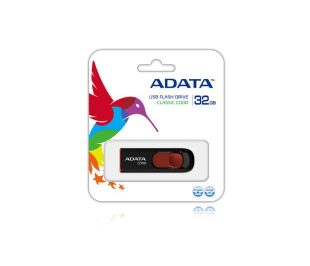 ADATA 32GB DashDrive Classic C008 czarno-czerwony USB 2.0 - 1202724 - zdjęcie 2